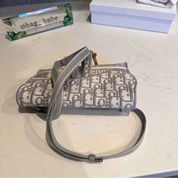 Christian Dior Saddle Slim Belt Bag Oblique Grey - Picture 7 of 14